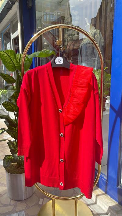 MERSERİZE YANI TÜLLÜ HIRKA 