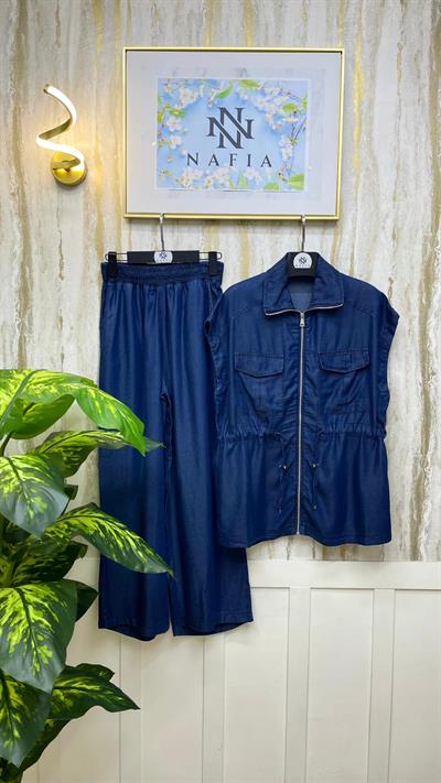 TENSEL YELEKLİ KOT TAKIM