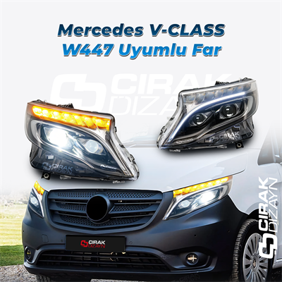 V-CLASS Uyumlu W447 Görünüm Led Far | Tek Çizgi