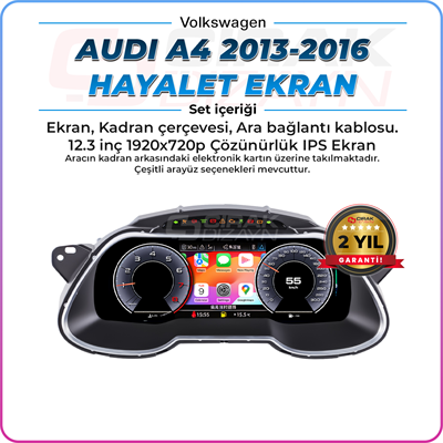 AudiAudi A4 Uyumlu Hayalet Ekranİç Aksesuar