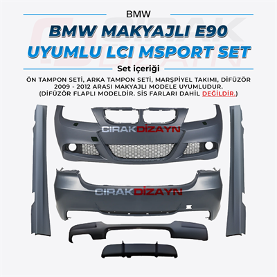 BMWBMW E90 Uyumlu 2009-2012 MAKYAJLI Uyumlu LCI M Sport Dönüşüm SetiBmw
