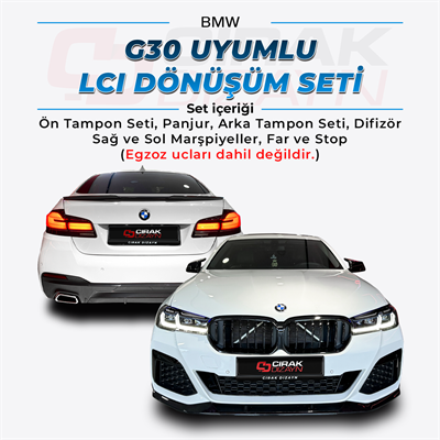 Bmw G30 Uyumlu Makyajlama Seti | Siyah Far