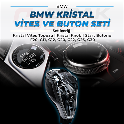 BMWBMW Kristal Vites Topuzu ve Buton Seti |  F20 - G11 - G12 - G20 - G22 - G26 - G30İç Aksesuar
