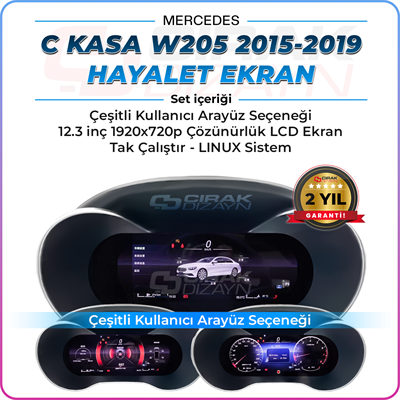 Mercedes C Kasa W205 Uyumlu Hayalet Ekran 