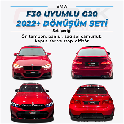 BMW 3 Serisi F30 Uyumlu 2022+ Yükseltme G20 Facelift Bodykit