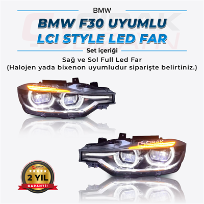 BMW F30 Uyumlu LCI Led Far 