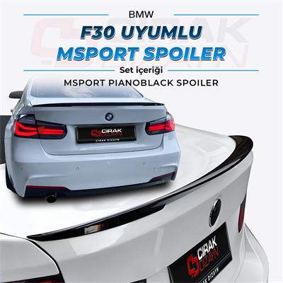 BMW F30 Uyumlu Msport Spoiler | Pianoblack boyalı