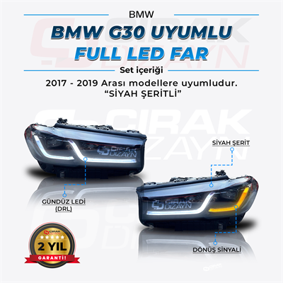 BMW G30 Uyumlu LCI Siyah Led Far