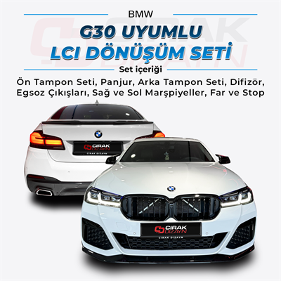 Bmw G30 Uyumlu Makyajlama Seti | Siyah Far