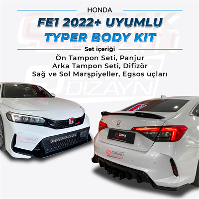 Civic FE1 2022 için Body Kit (Egzoz dahil) BOYASIZ