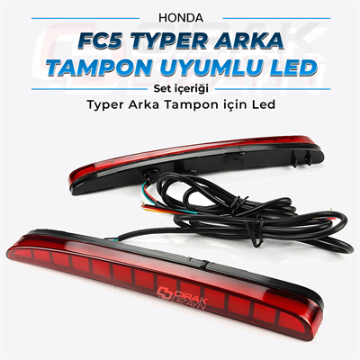 Honda FC5 Typer Arka Tampon Uyumlu LED