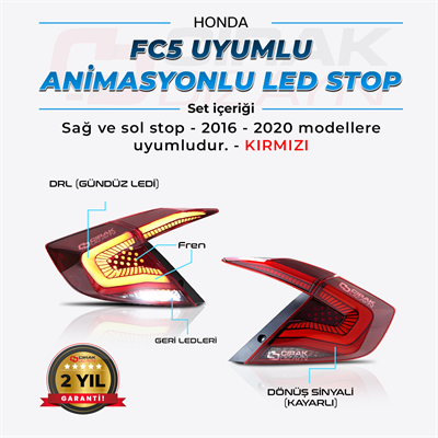 Honda FC5 Uyumlu Omurga Stop - KIRMIZI 