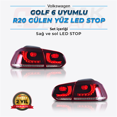 GOLF 6 R20 Led Stop Kırmızı / Gülen Yüz Stop