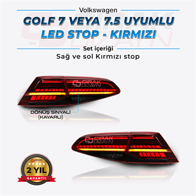 Golf 7 ve 7.5 Uyumlu 7.5 Görünüm Led Stop | KIRMIZI 