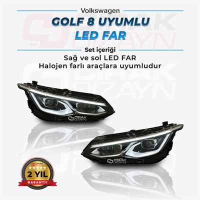 Golf 8 Uyumlu Led Far
