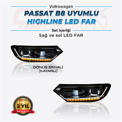 Passat B8 Uyumlu Highline Led Far