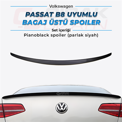 Passat B8 Uyumlu Piano Black Spoiler 
