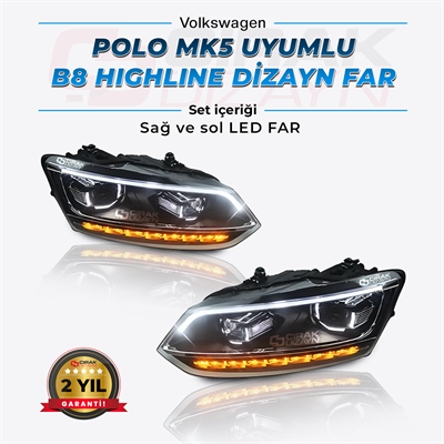 Polo Uyumlu B8 Dizayn Full Led Far