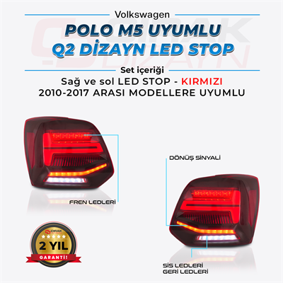 Volkswagen Polo Q2 LED Stop | Kırmızı |