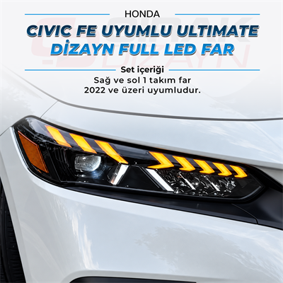 Honda Civic Fe 2022+ Ultimate Full Led Ön Far Seti