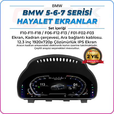 BMW 5/6/7 Serisi Uyumlu Hayalet Ekran F10-F11-F18 / F06-F12-F13 / F01-F02-F03