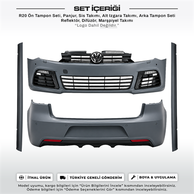 Volkswagen Golf 6 Uyumlu R20 Body Kit Seti