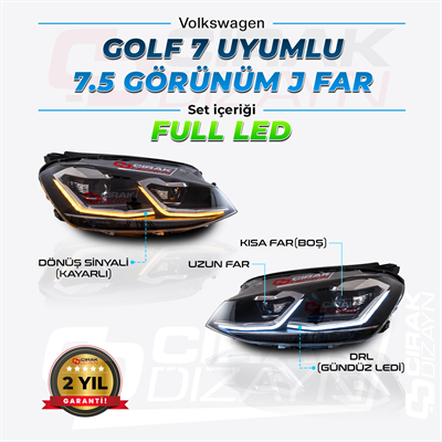 Golf 7 Uyumlu 7.5 Dizayn J Far 