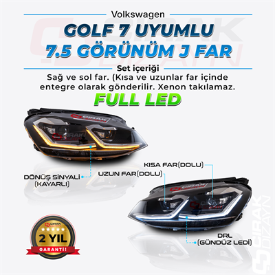 Golf 7 Uyumlu 7.5 Dizayn J Far 