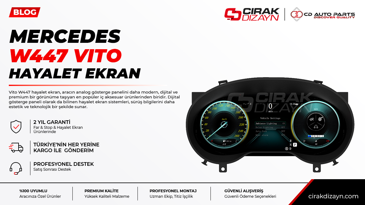 vito w447 hayalet ekran,vito w447 dijital gösterge,vito w447 araç ekranı,vito w447 iç aksesuar,hayalet ekran antalya,dijital ekran montaj,multimedya ekran,oto aksesuar antalya,çırak dizayn
