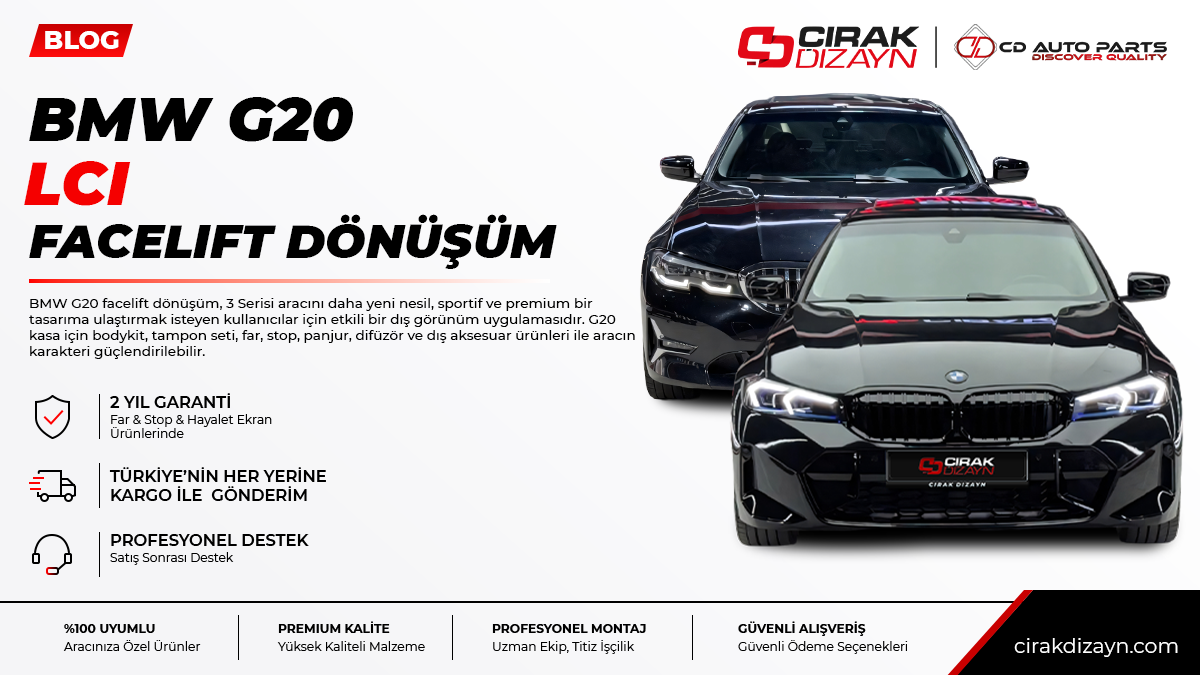 bmw g20 facelift,bmw g20 bodykit,g20 tampon,g20 far,g20 stop,bmw g20 m paket,g20 dış aksesuar,bmw antalya,çırak dizayn