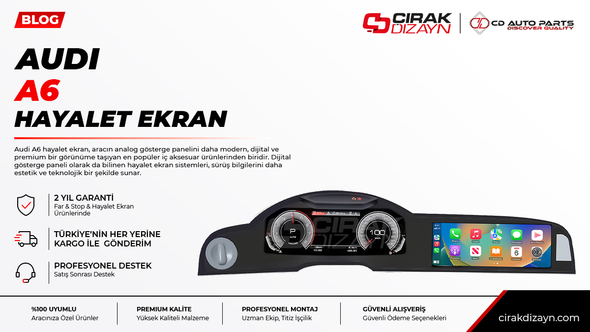 audi a6 hayalet ekran,audi a6 dijital gösterge,audi a6 araç ekranı,audi a6 iç aksesuar,hayalet ekran antalya,dijital ekran montaj,multimedya ekran,oto aksesuar antalya,çırak dizayn