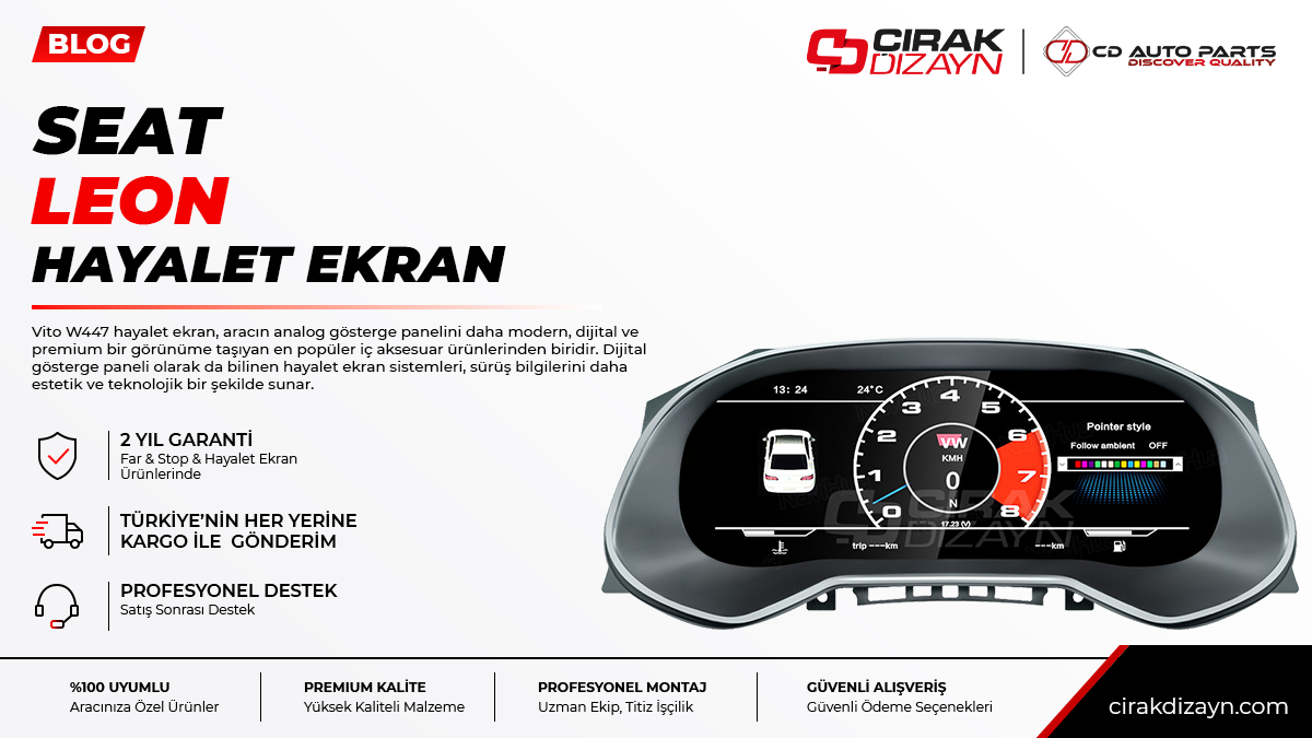 seat leon mk3 hayalet ekran,seat leon mk3 dijital gösterge,seat leon mk3 araç ekranı,seat leon mk3 iç aksesuar,hayalet ekran antalya,dijital ekran montaj,multimedya ekran,oto aksesuar antalya,çırak dizayn