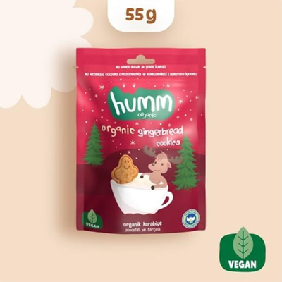 Humm Organik Vegan Zencefilli ve Tarçınlı Kurabiye 55 gr