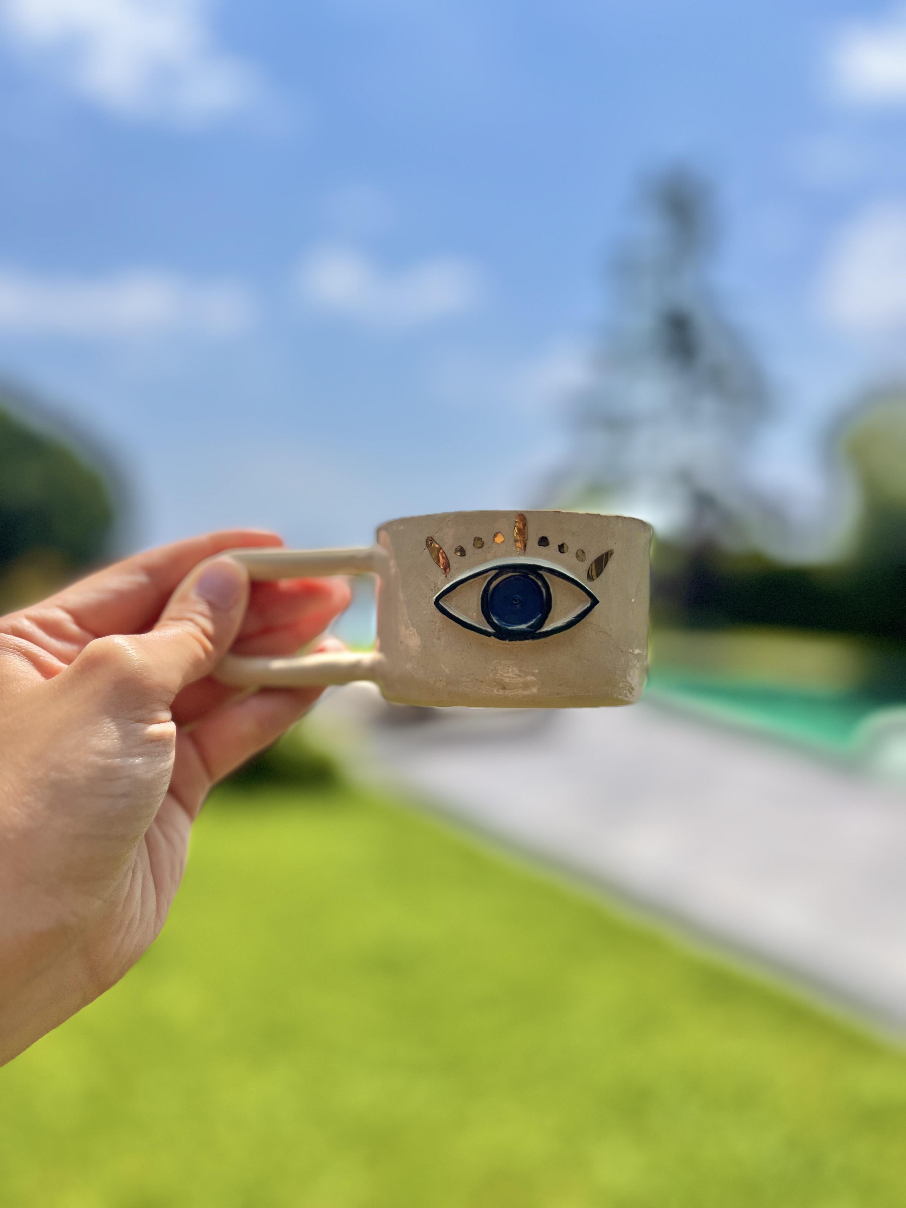 Evil Eye Stoneware Espresso Bardak