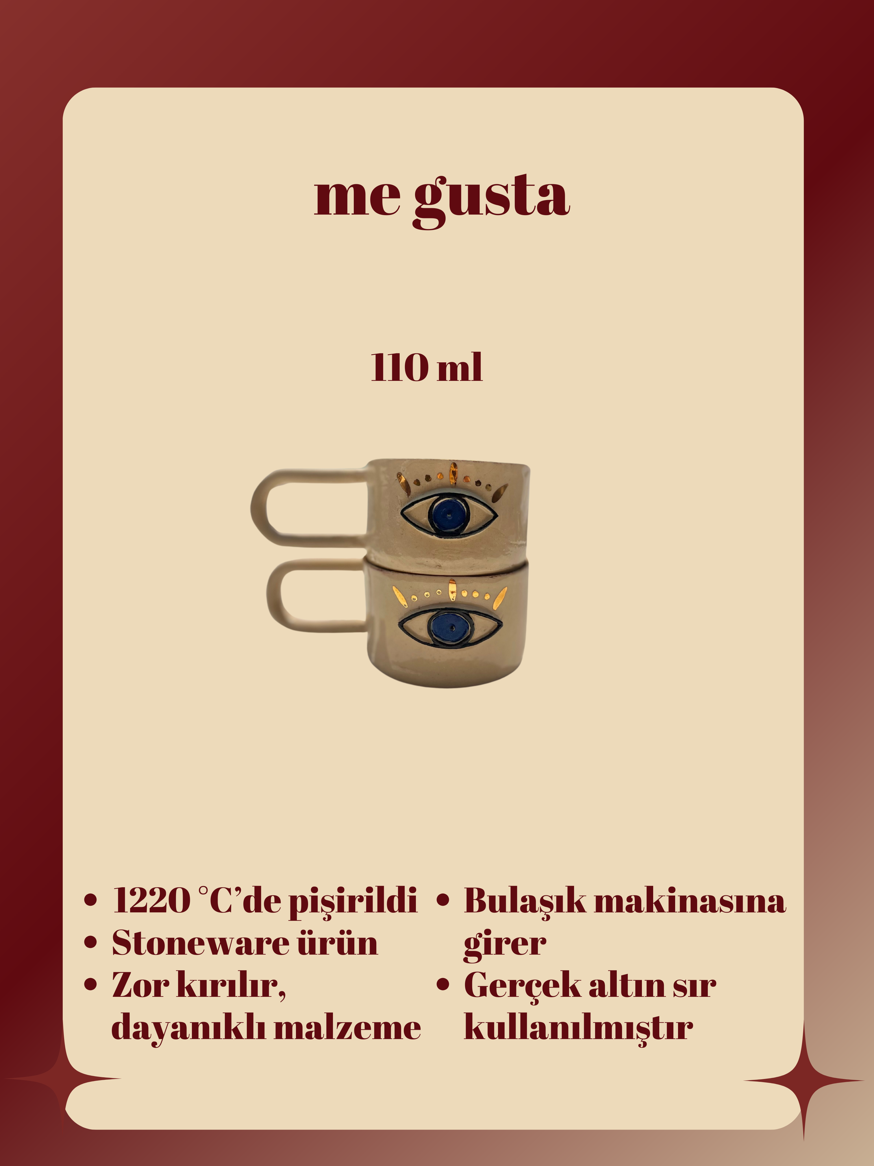 Evil Eye Stoneware Espresso Bardak