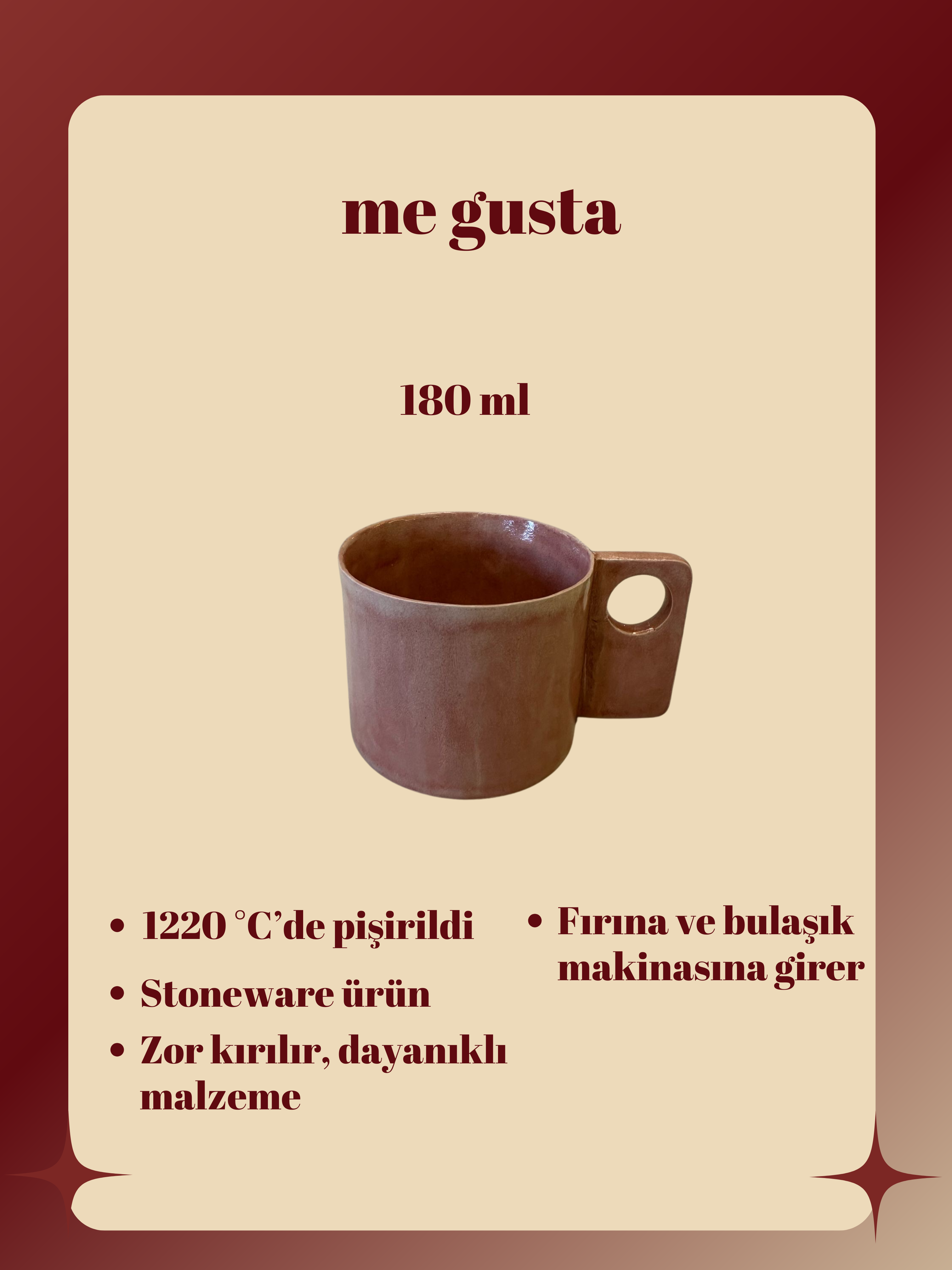 Pembe Dikdörtgen Kupa