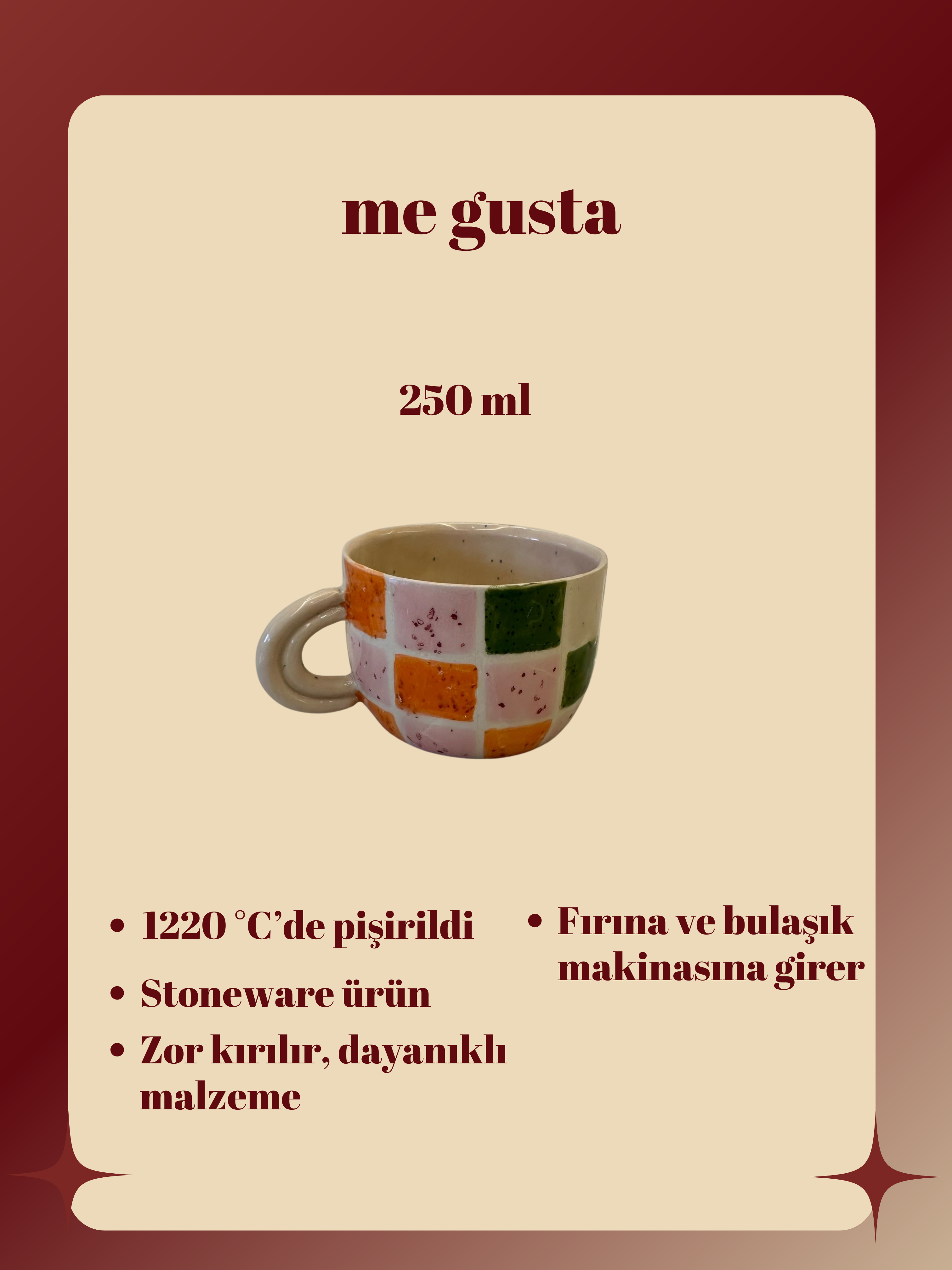 Renkli Kareli Kupa