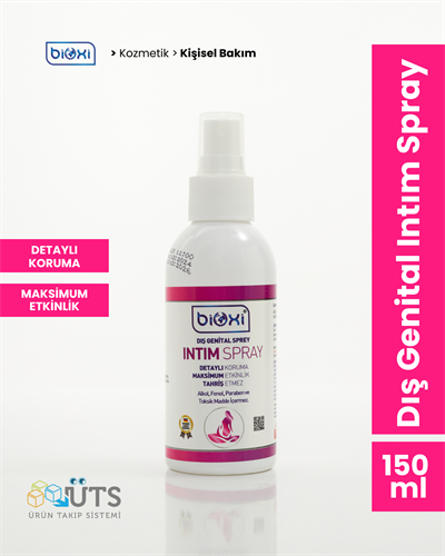Bioxi® Dış Genital İntim Sprey 150 ML: Hassas Bölgeler İçin Güvenli ve Alkolsüz Hijyen Çözümü