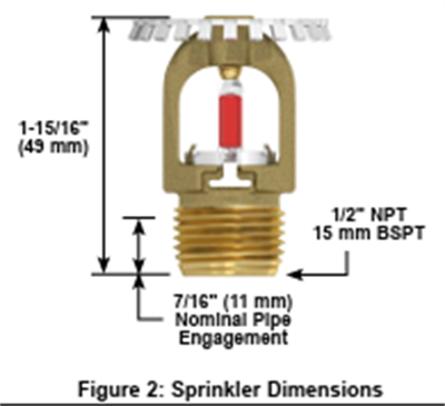Viking VK1001 Upright Sprinkler – Pirinç – 68 °C (155 °F)