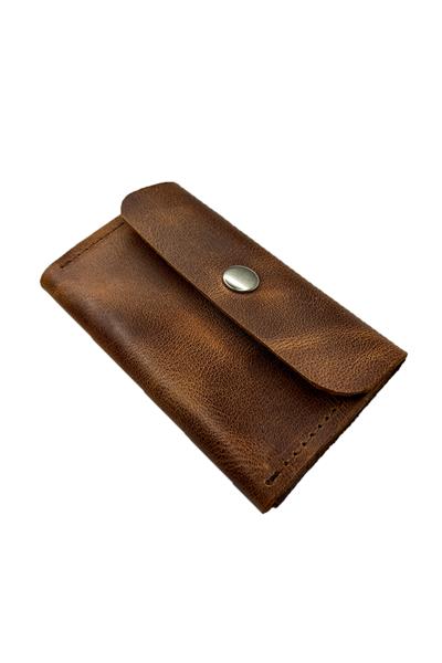 Hakiki Deri Çıtçıtlı Kartlık 