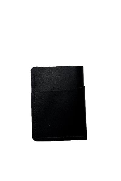 Hakiki Deri Dikey Kartlık Siyah 