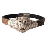 ConceptLuxe® Aslan Yürek Erkek Bileklik Koyu Kahverengi