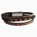 ConceptLuxe® Oniks & Akik Taşlı Erkek Bileklik Kahverengi