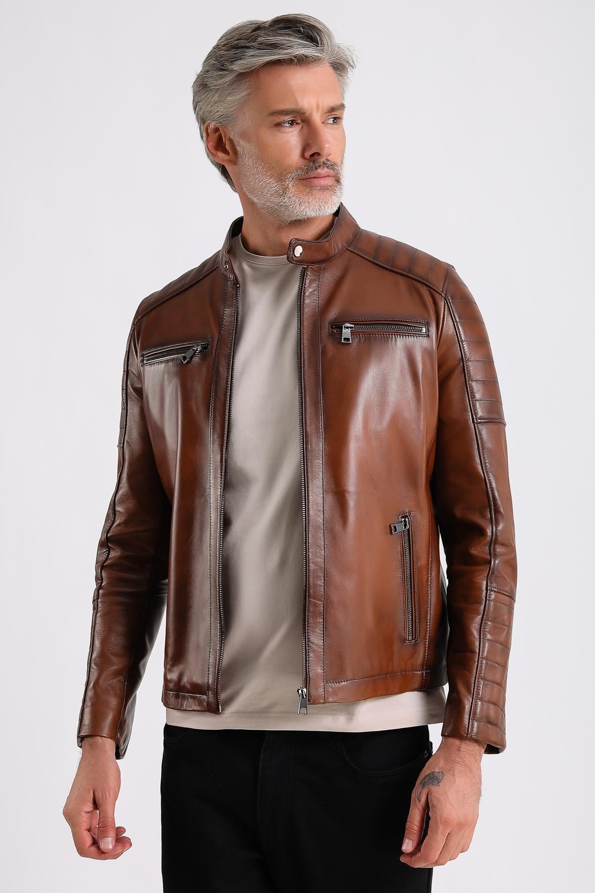 Georges Erkek Taba Spor Deri Mont