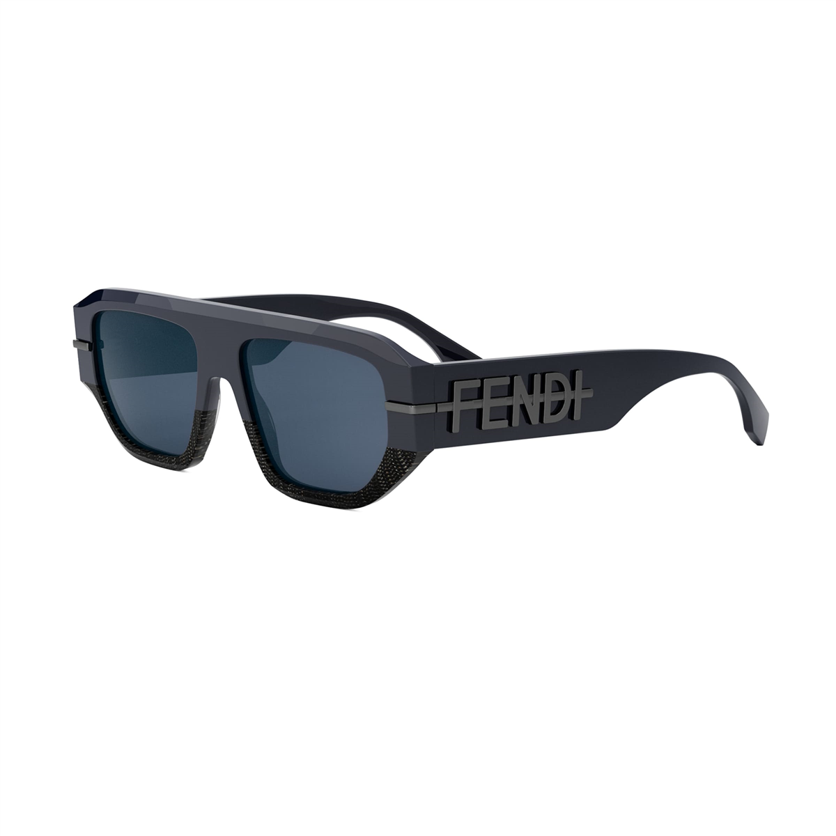 FENDI FENDIgraphy Dikdörtgen Lacivert Erkek Güneş Gözlüğü