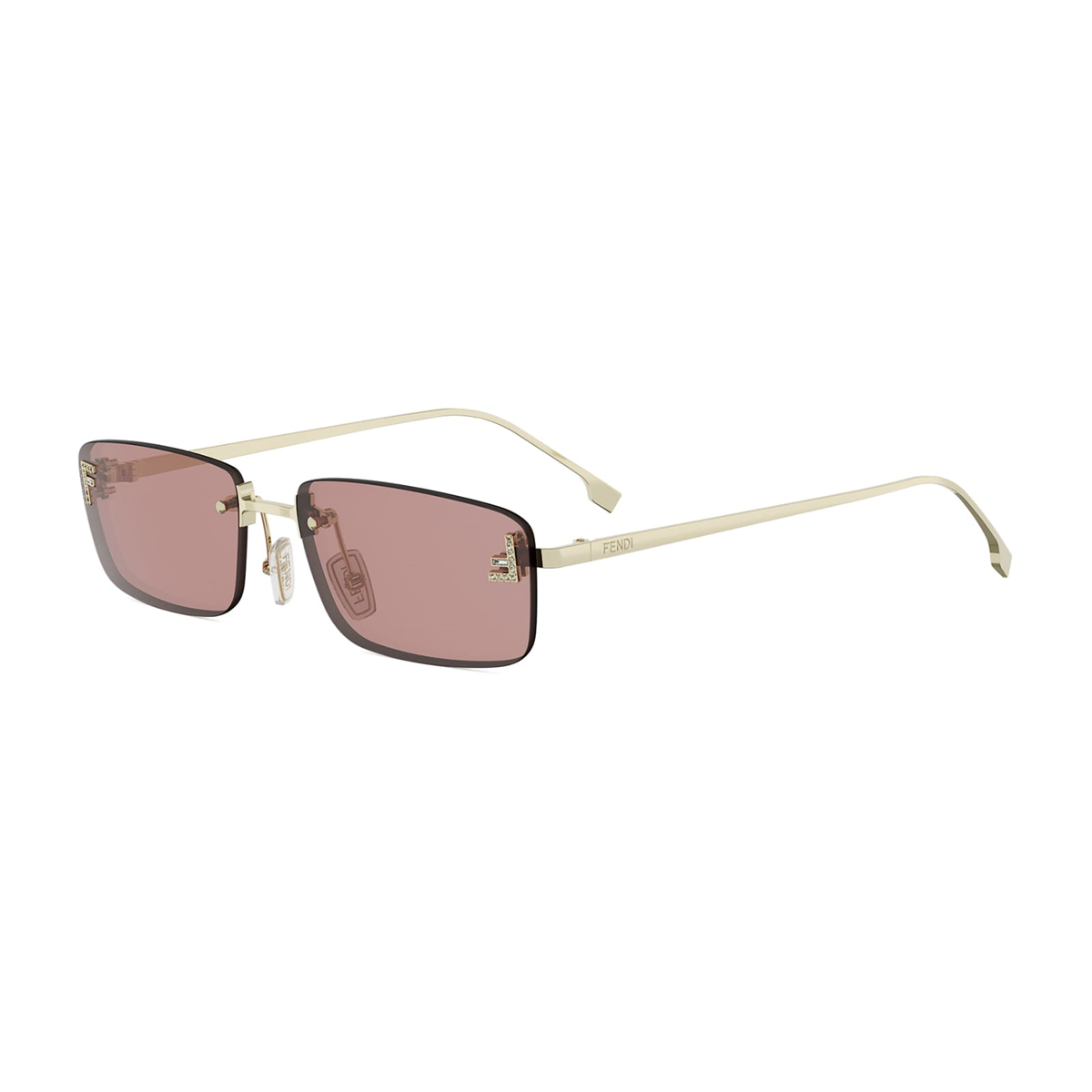 FENDI FE 4172US 32Y Gold Dikdörtgen Kadın Güneş Gözlüğü