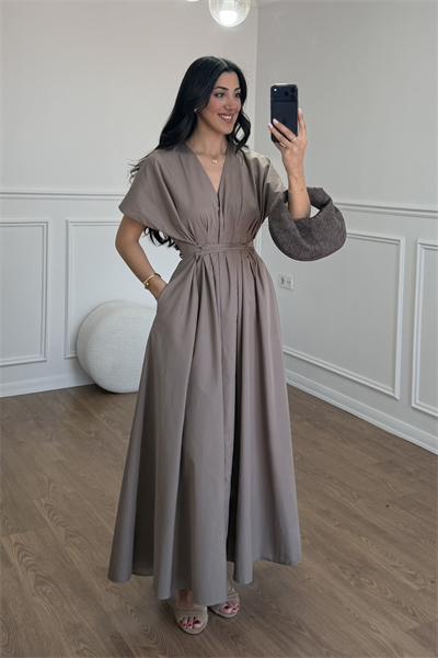 BELDEN BAĞLAMALI ELBİSE 