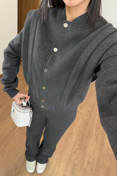 İÇİ ŞARDONLU BOMBER CEKET PANTOLON TAKIM - ANTRASİT
