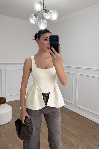 NUPE PEPLUM DETAYLI BLUZ 
