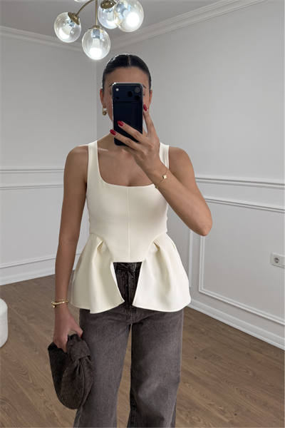 NUPE PEPLUM DETAYLI BLUZ 